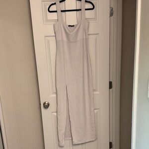 Boohoo White Maxi Dress with Slit